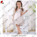 White stripes cute embroidered girl dress